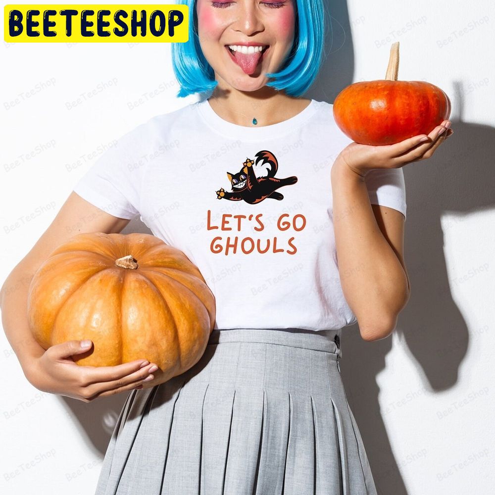 Let’s Go Ghouls Horror Retro Cat Halloween Trending Unisex T-Shirt