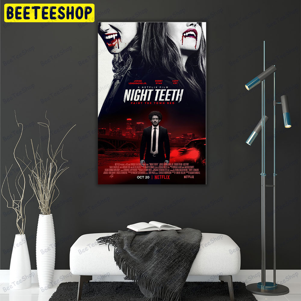 Night Teeth Jorge Lendeborg Jr Debby Ryan Movie Portrait Canvas