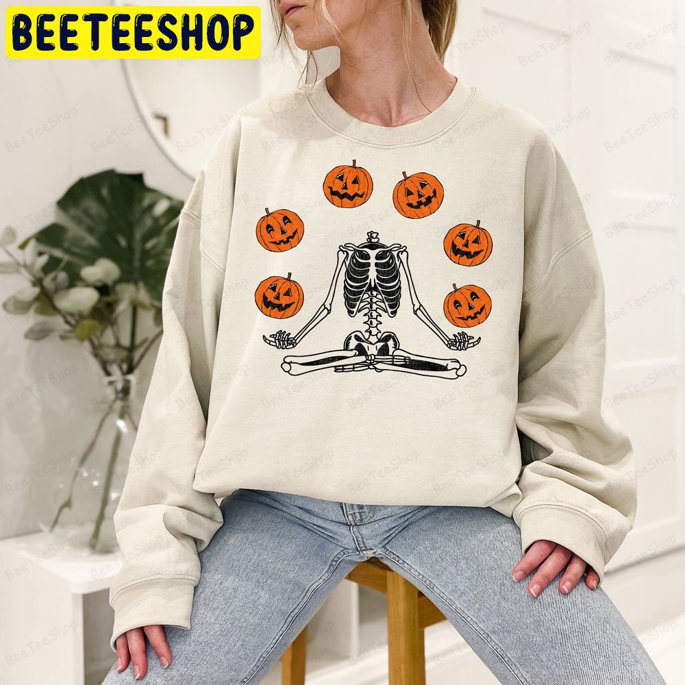 Pumpkin Skeleton Halloween Trending Unisex Sweatshirt