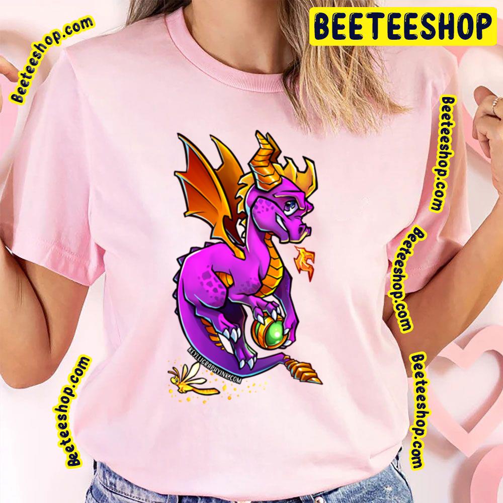 Purple Dragon With Green Spyro Trending Unisex T-Shirt