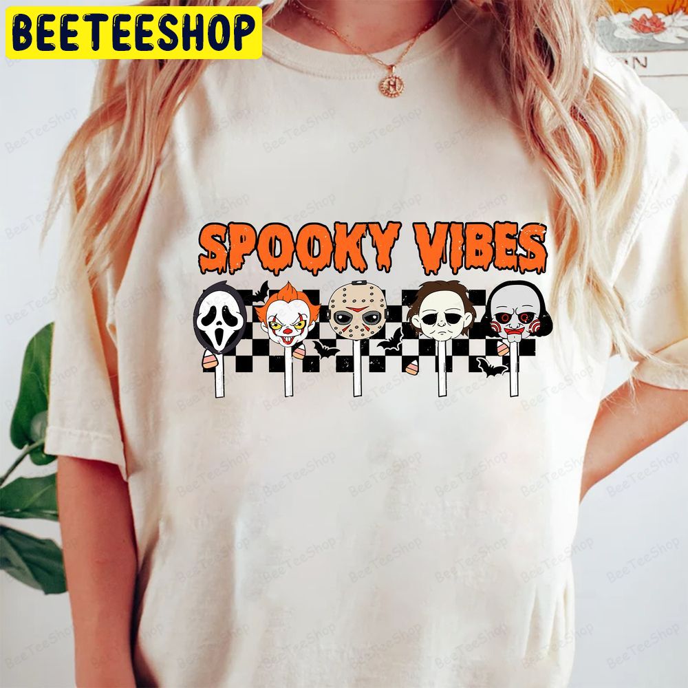 Retro Halloween Spooky Vibes Scary Movie Graphic Trending Unisex T-Shirt