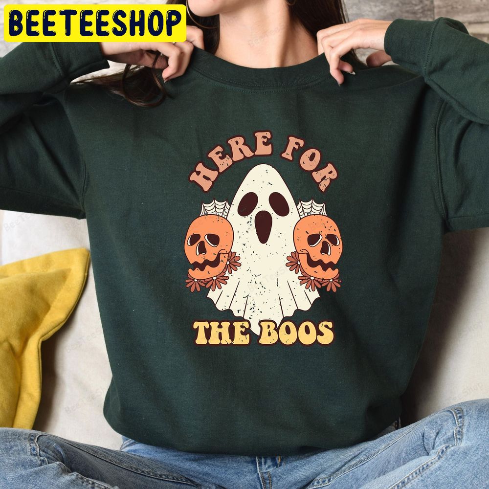 Retro Here For The Boos Halloween Trending Unisex Sweatshirt