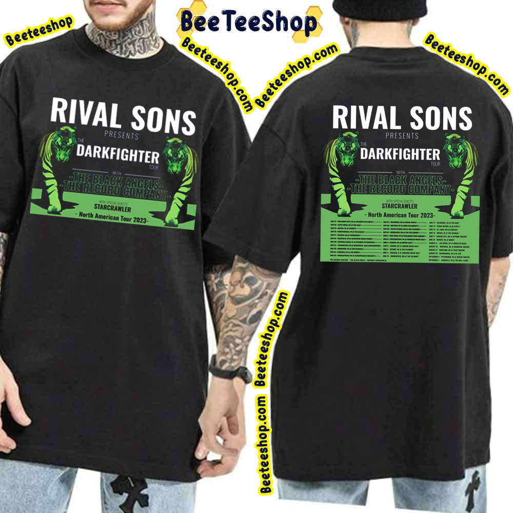 Rival Sons The Darkfighter Tour North American Tour 2023 Double Sided Trending Unisex T-Shirt