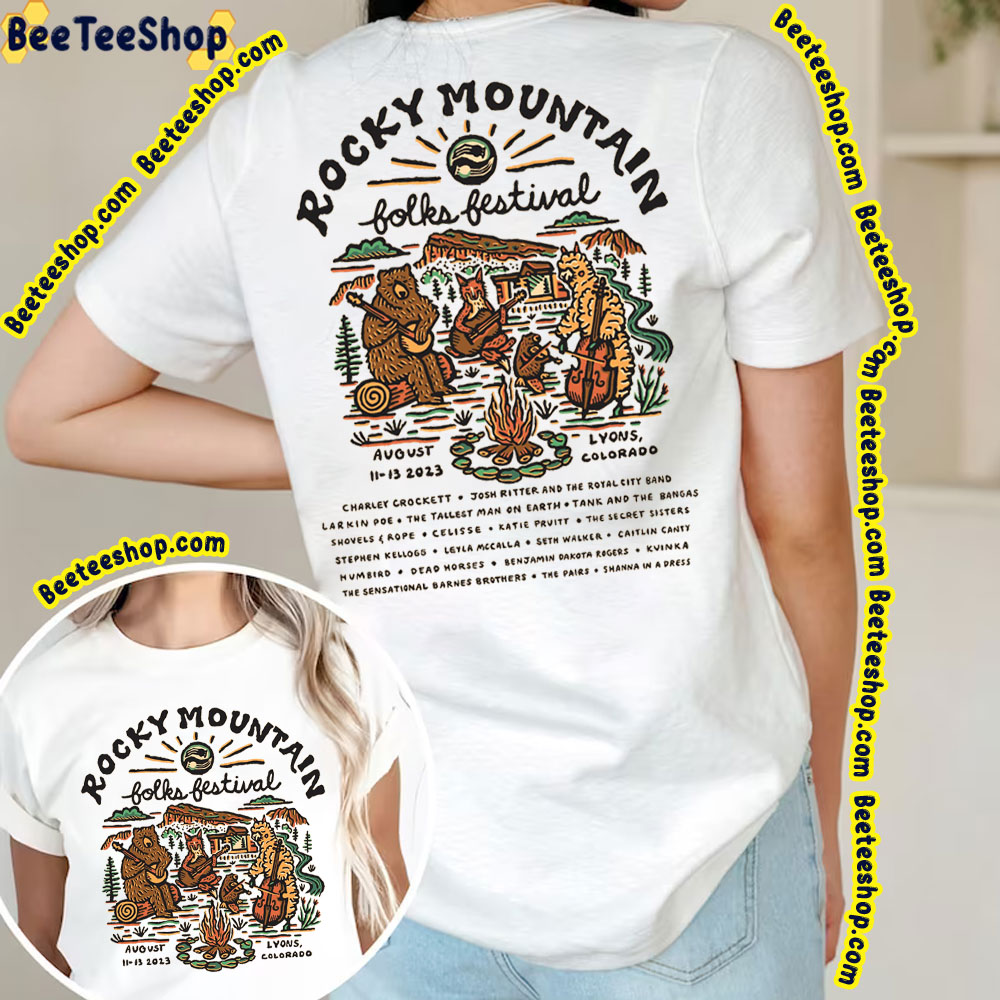 Rocky Mountain Folks Festival 2023 Double Sided Trending Unisex T-Shirt