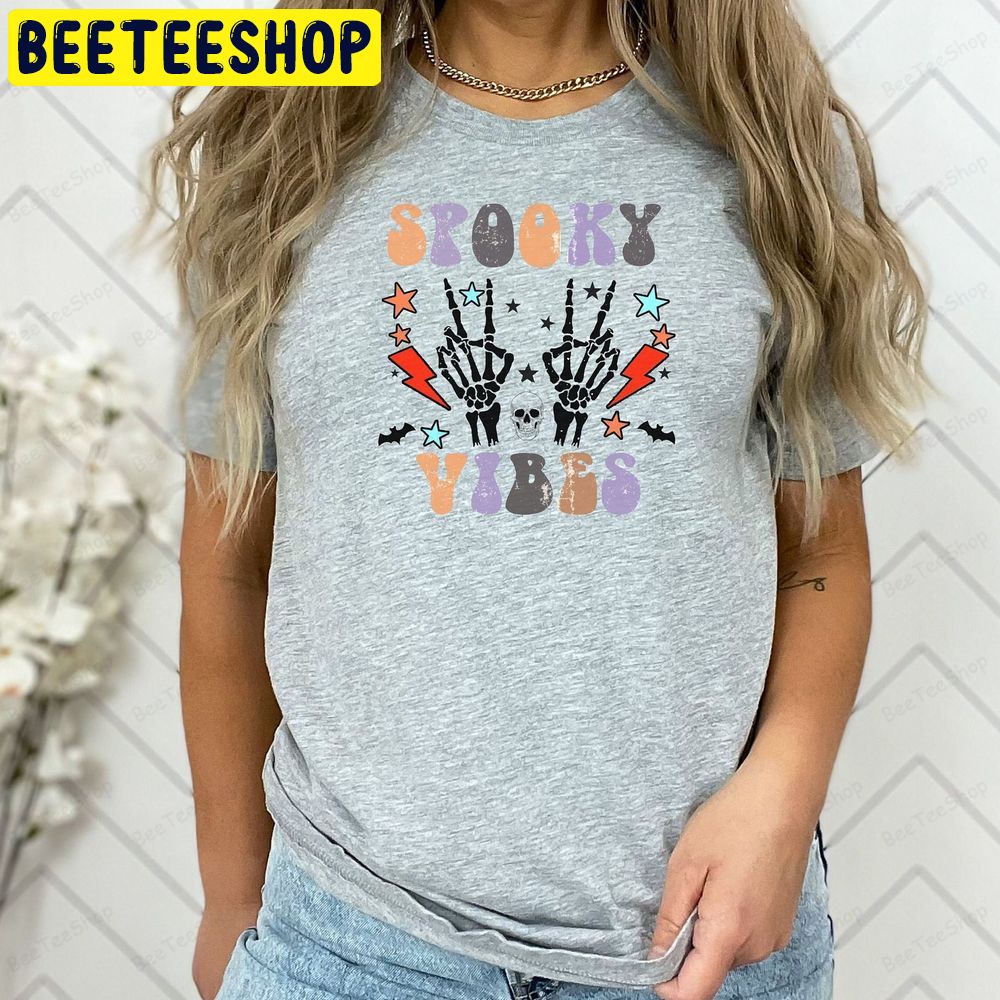 Spooky Vibes Halloween Spooky Trick Or Treat Bad Witch Skeleton Witch Trending Unisex T-Shirt