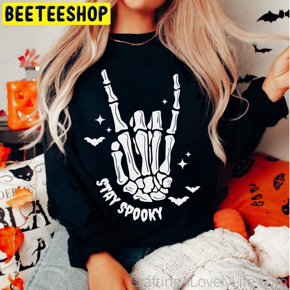 Stay Spooky Keleton Hand Halloween Trending Unisex T-Shirt