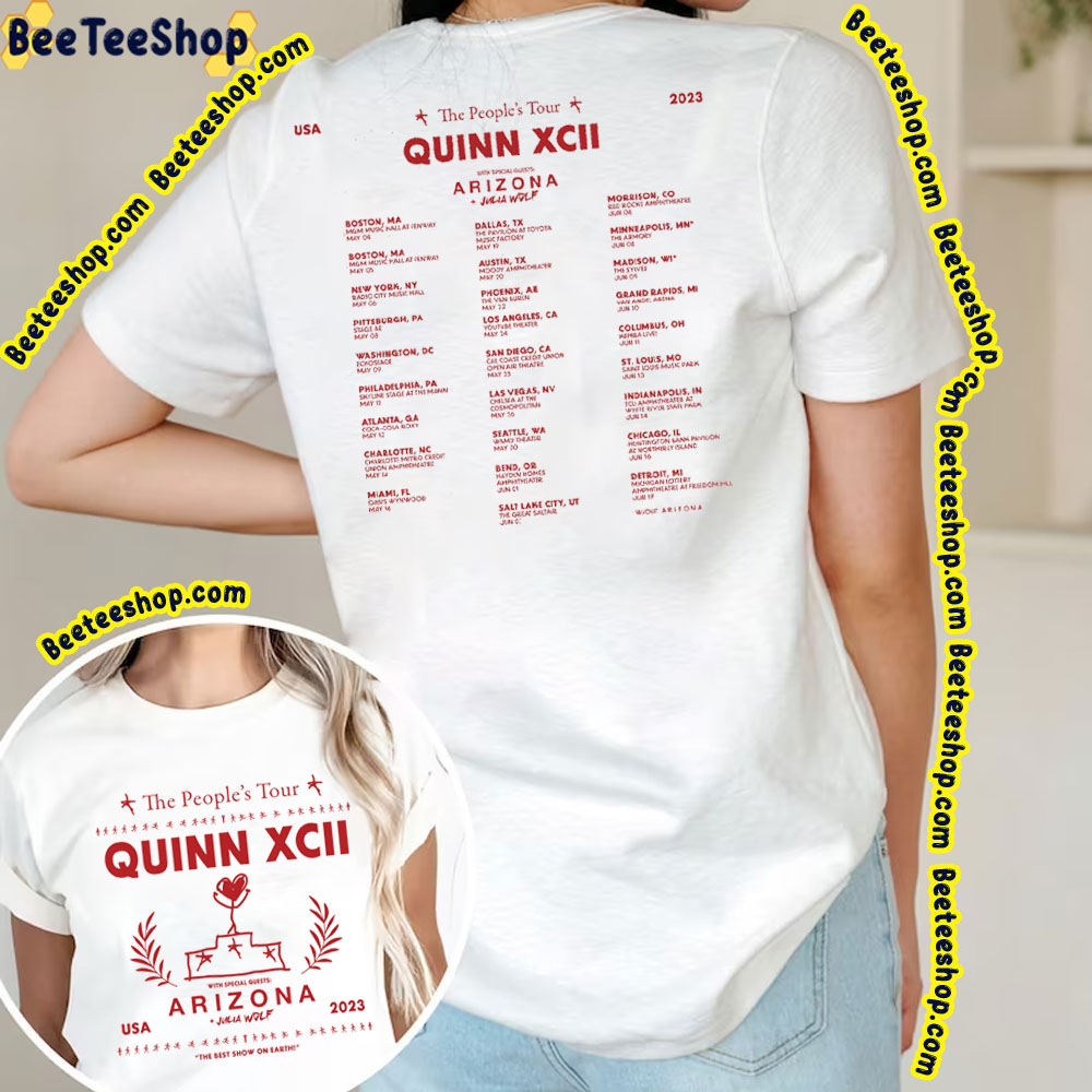 The People’s Tour Dates 2023 Quinn Xcii, Arizona & Julia Wolf Double Sided Trending Unisex T-Shirt