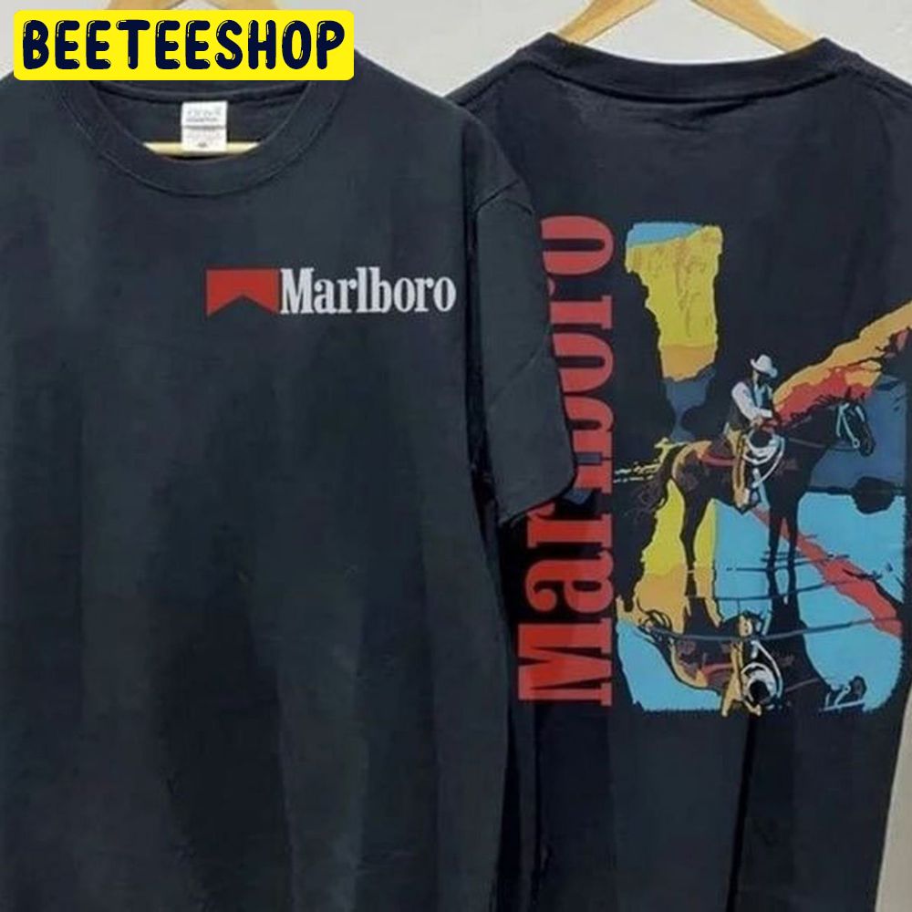 Vintage 80s Marlboro Cowboy Double Sided Trending Unisex T-Shirt