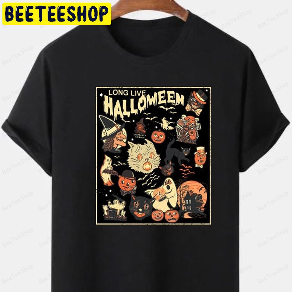 Vintage Halloween Vintage Black Cat Trending Unisex T-Shirt