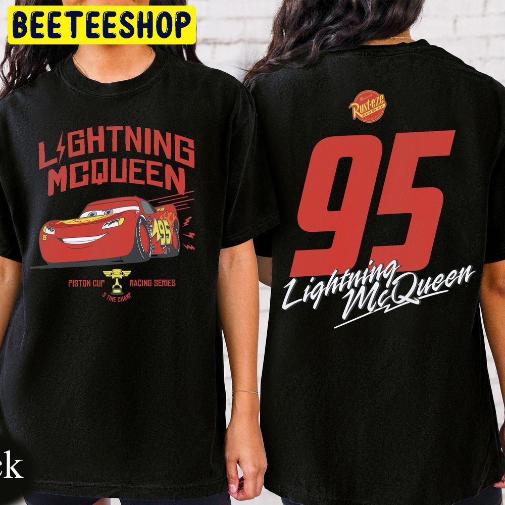 Vintage Lightning Mcqueen Retro Disney Cars Pixar Double Sided Trending Unisex T-Shirt