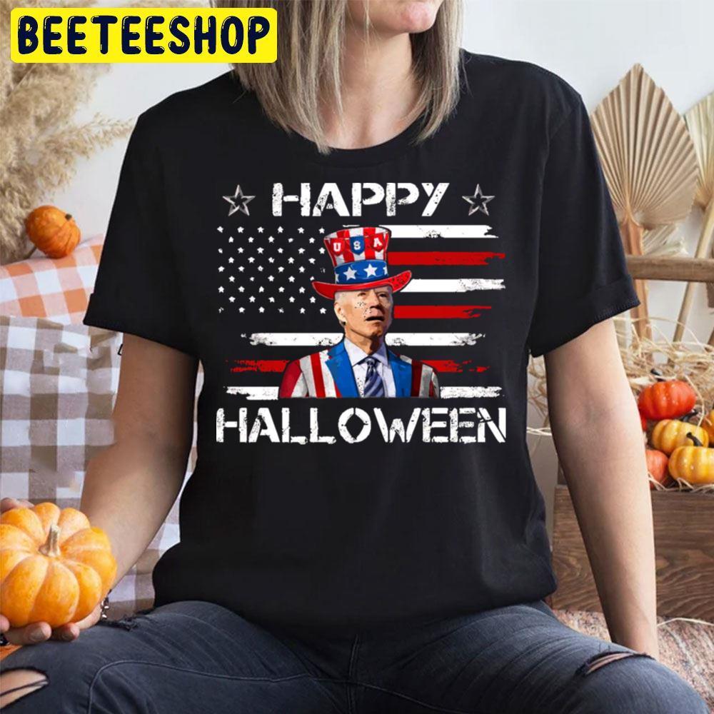 American Flag 4th Of July Funny Joe Biden Happy Halloween Confused 4th Of July Beeteeshop Trending Unisex T-Shirt