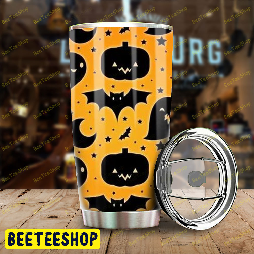 Bats Boos Pumpkins Halloween Pattern 015 Tumbler