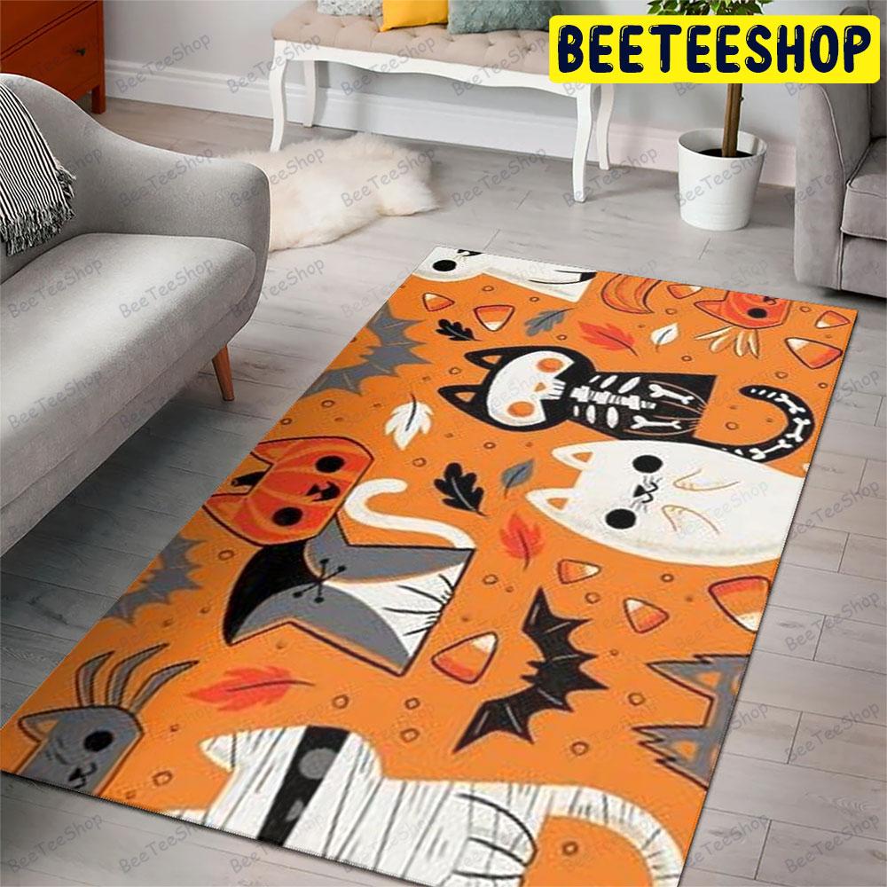 Bats Cats Boos Halloween Pattern 050 Beeteeshop Rug Rectangle