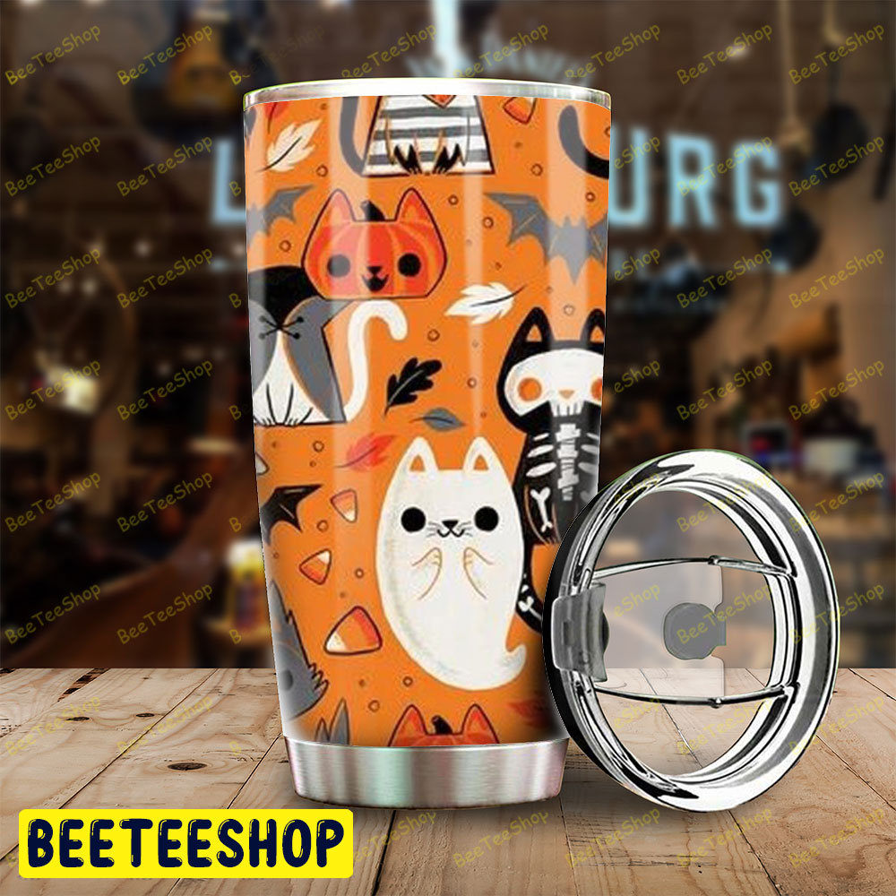 Bats Cats Boos Halloween Pattern 050 Tumbler