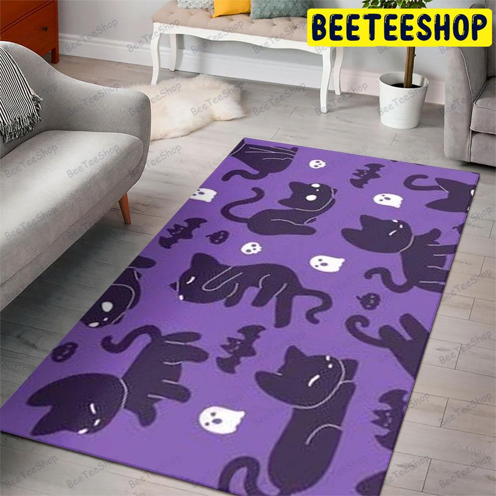 Bats Cats Halloween Pattern 246 Beeteeshop Rug Rectangle