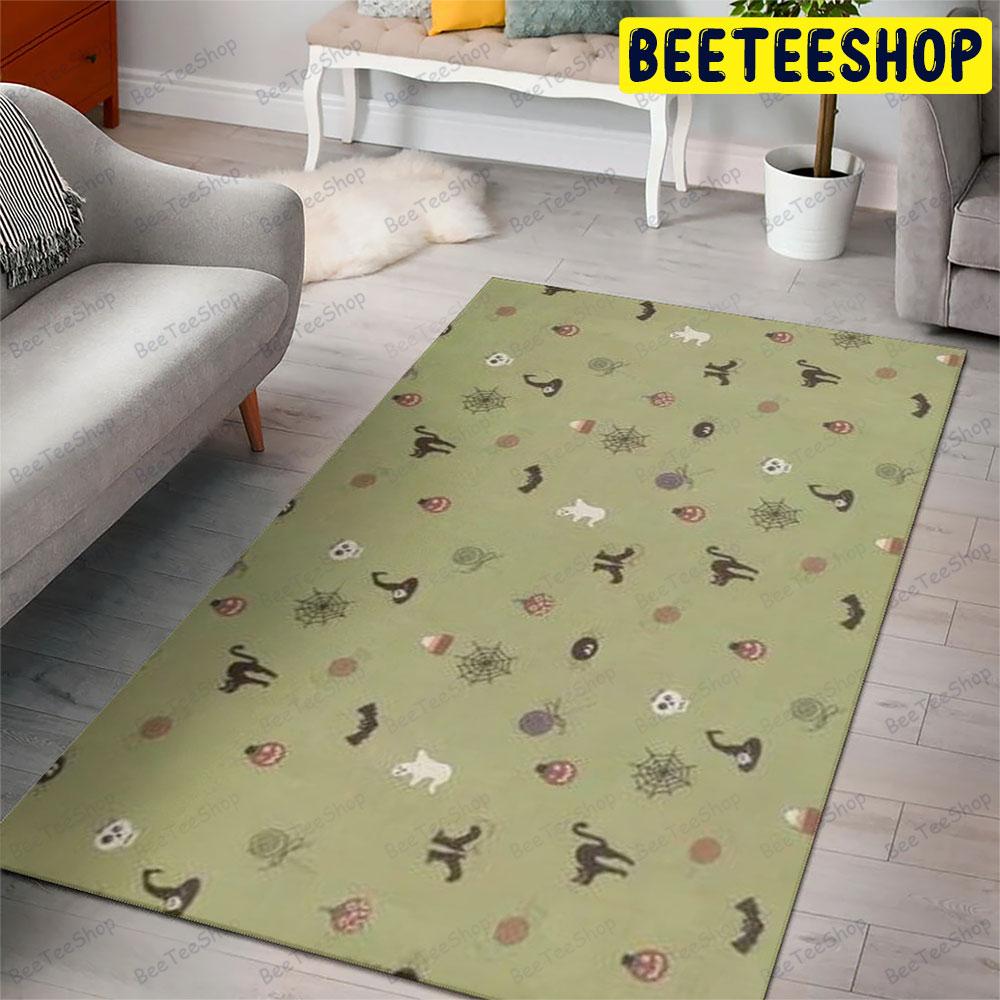 Bats Cats Halloween Pattern 364 Beeteeshop Rug Rectangle