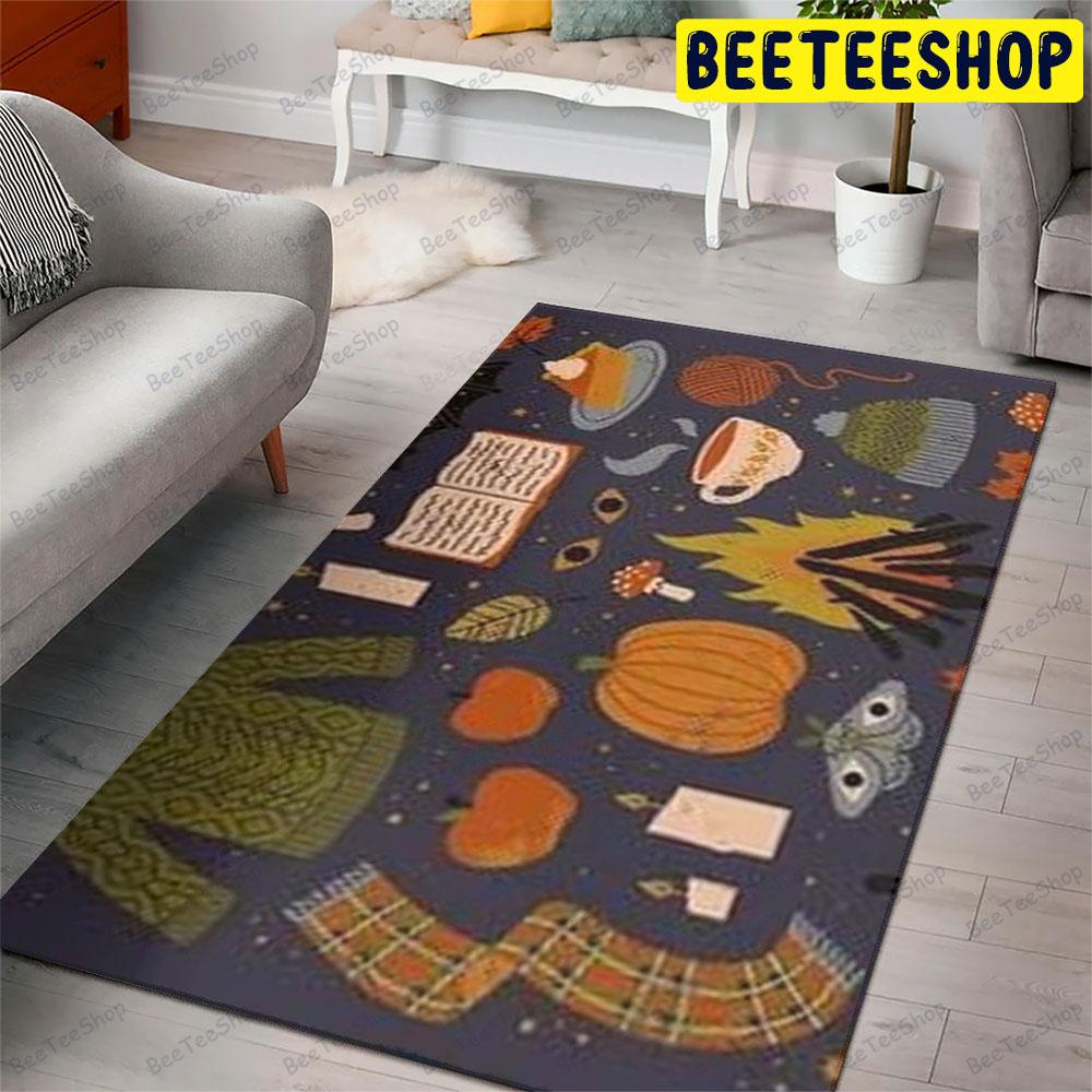 Bats Cats Pumpkins Halloween Pattern 165 Beeteeshop Rug Rectangle