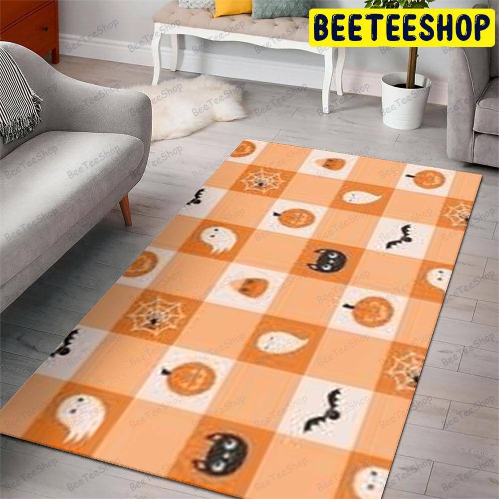 Bats Ghosts Pumpkins Halloween Pattern 071 Beeteeshop Rug Rectangle