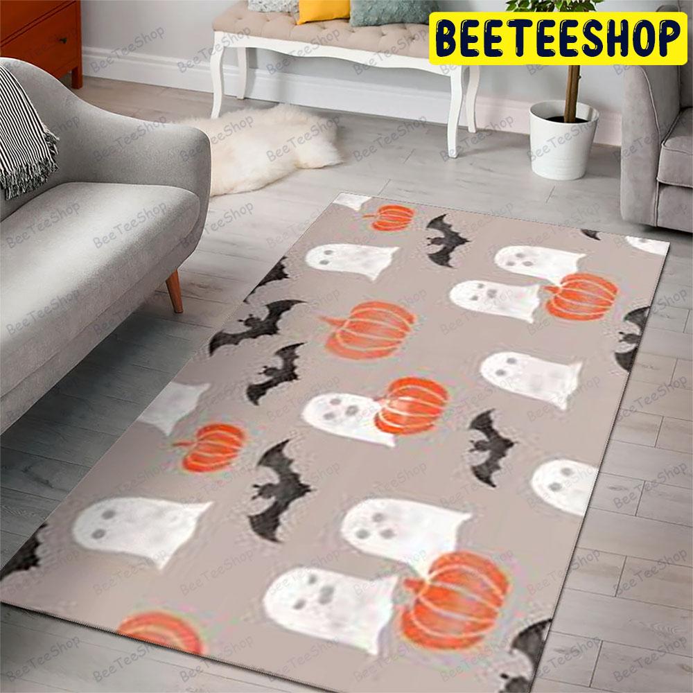 Bats Ghosts Pumpkins Halloween Pattern 157 Beeteeshop Rug Rectangle