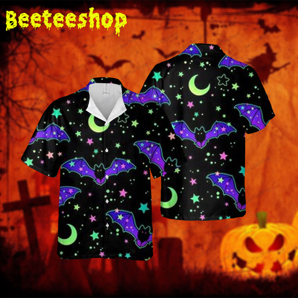 Bats Halloween 12 Spread Collar Hawaii Shirt