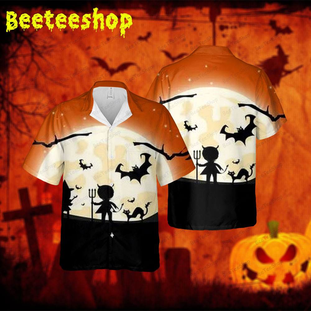 Bats Halloween 198 Spread Collar Hawaii Shirt