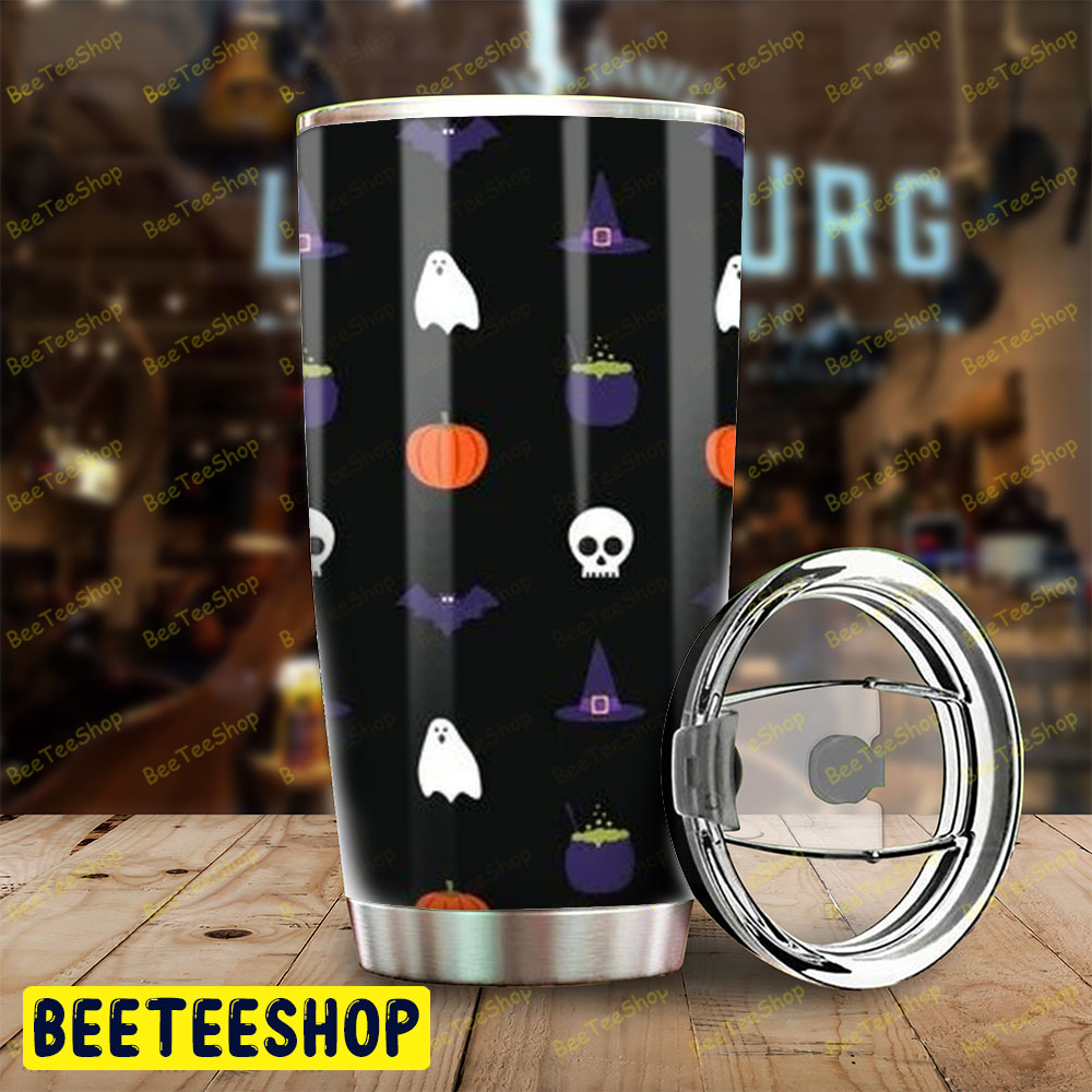 Bats Pumpkins Halloween Pattern 032 Tumbler