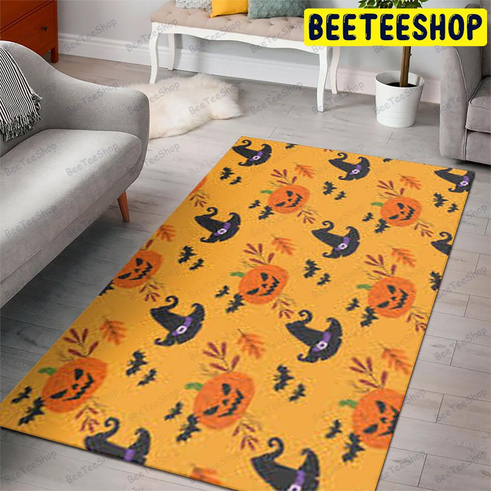 Bats Pumpkins Halloween Pattern 112 Beeteeshop Rug Rectangle