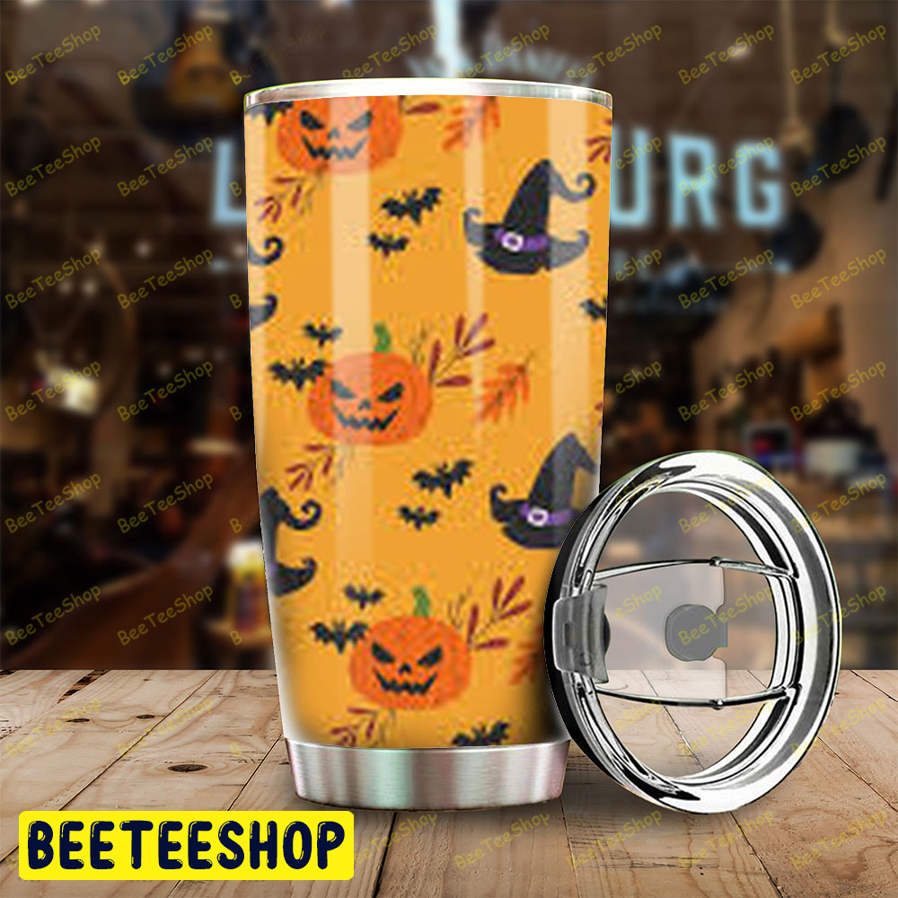 Bats Pumpkins Halloween Pattern 112 Tumbler