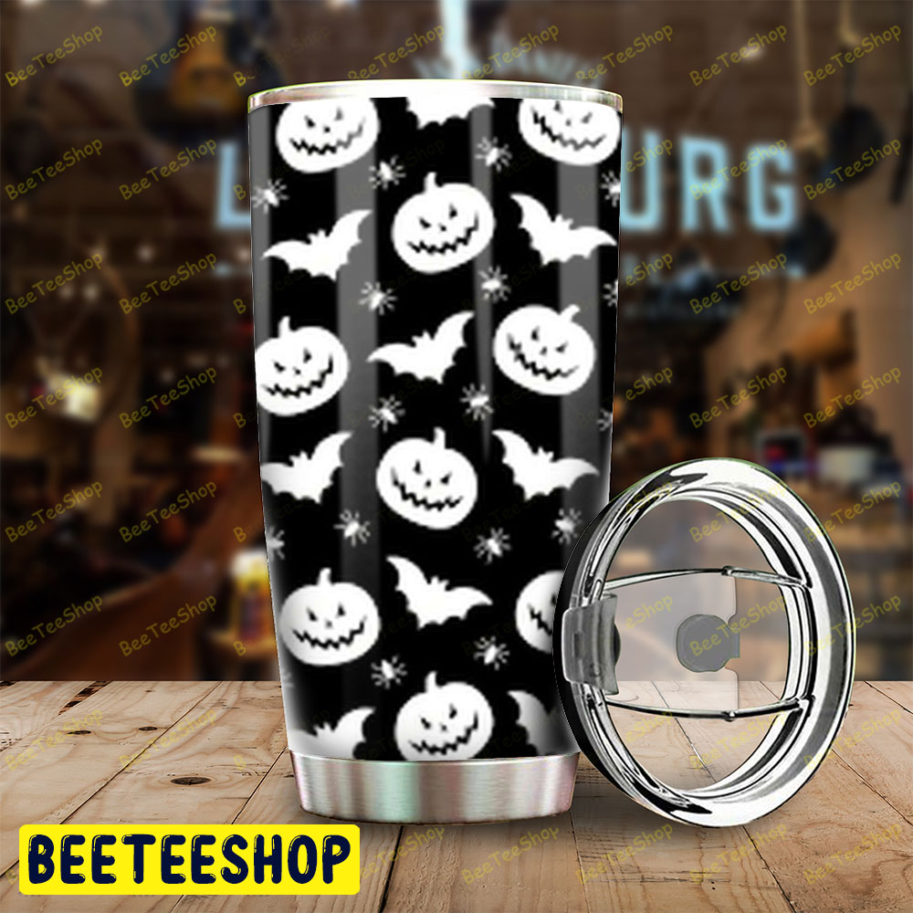 Bats Pumpkins Halloween Pattern 128 Tumbler