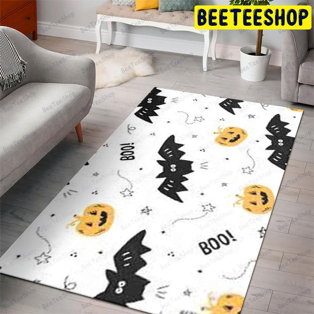 Bats Pumpkins Halloween Pattern 145 Beeteeshop Rug Rectangle