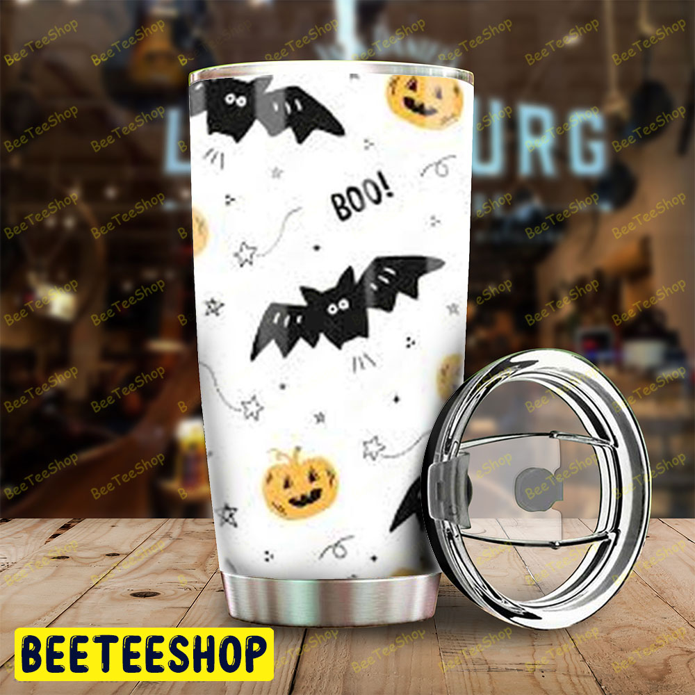 Bats Pumpkins Halloween Pattern 145 Tumbler