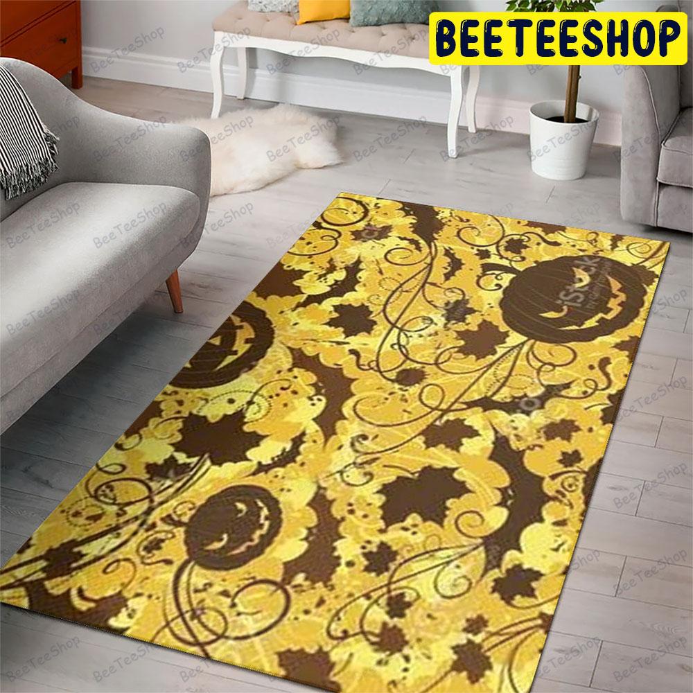 Bats Pumpkins Halloween Pattern 362 Beeteeshop Rug Rectangle