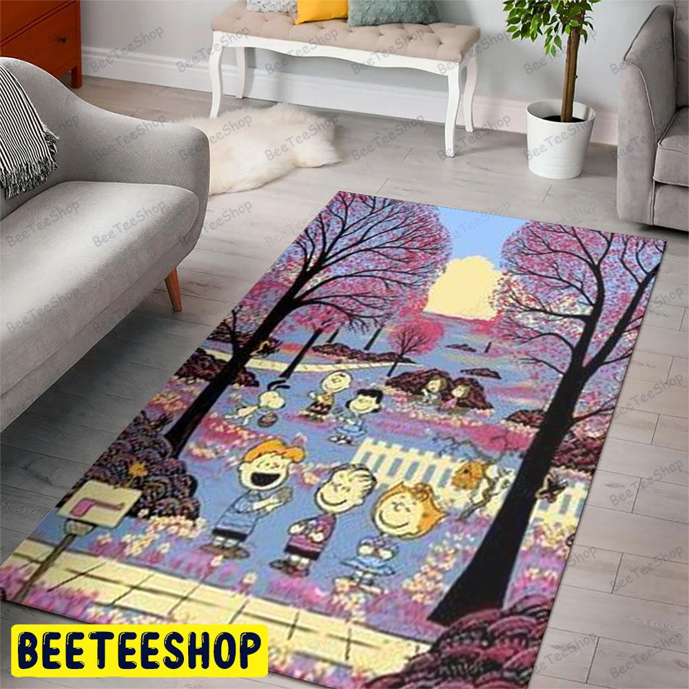 Beautiful Scene It’s The Great Pumpkin Charlie Brown Halloween Beeteeshop Rug Rectangle