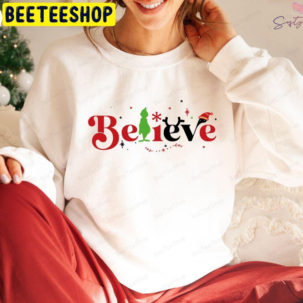 Believe Christmas Pajamas Beeteeshop Trending Unisex Sweatshirt