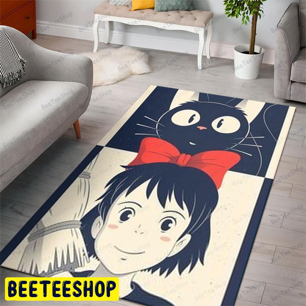 Black Cat Kiki’s Delivery Service Halloween Beeteeshop Rug Rectangle