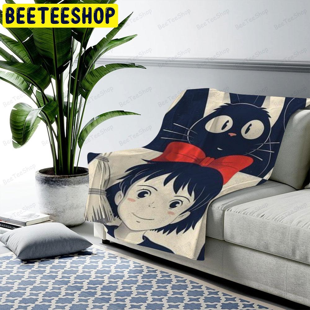 Black Cat Kiki’s Delivery Service Halloween Beeteeshop US Cozy Blanket