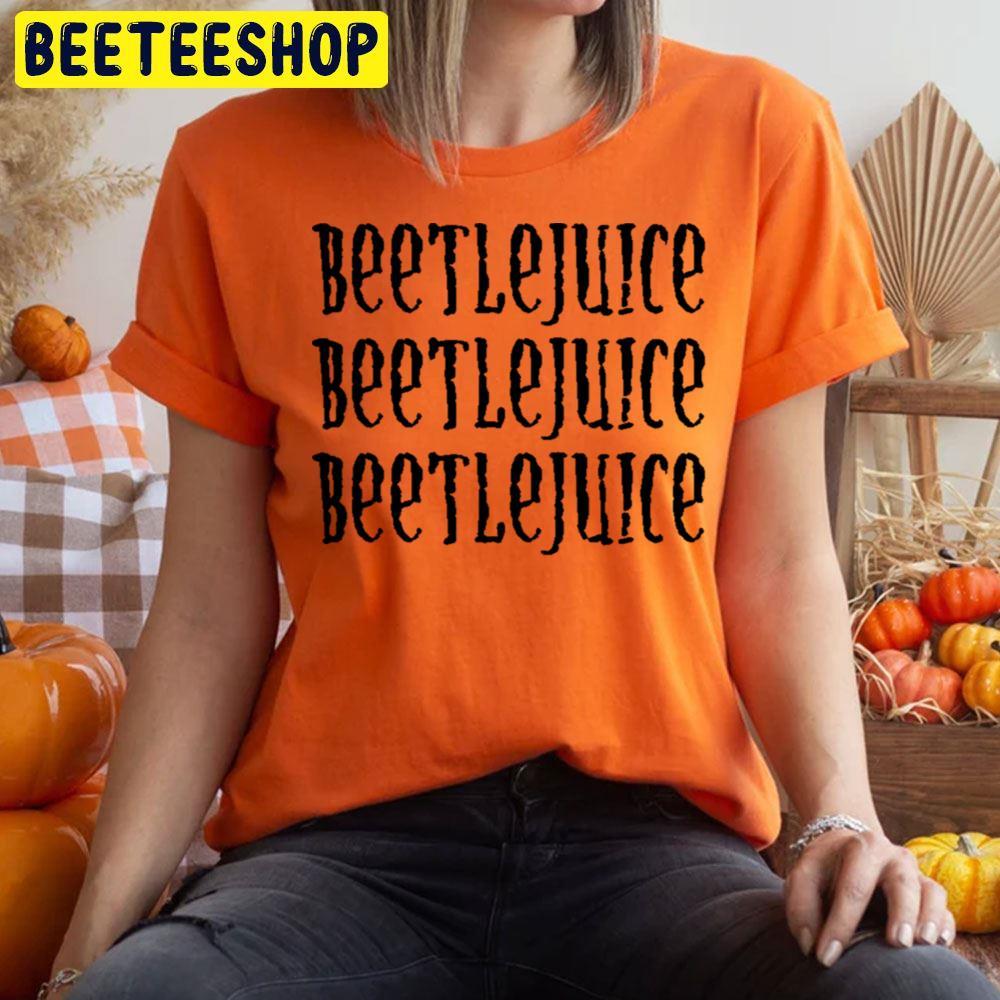 Black Text Beetlejuice Happy Halloween Beeteeshop Trending Unisex T-Shirt