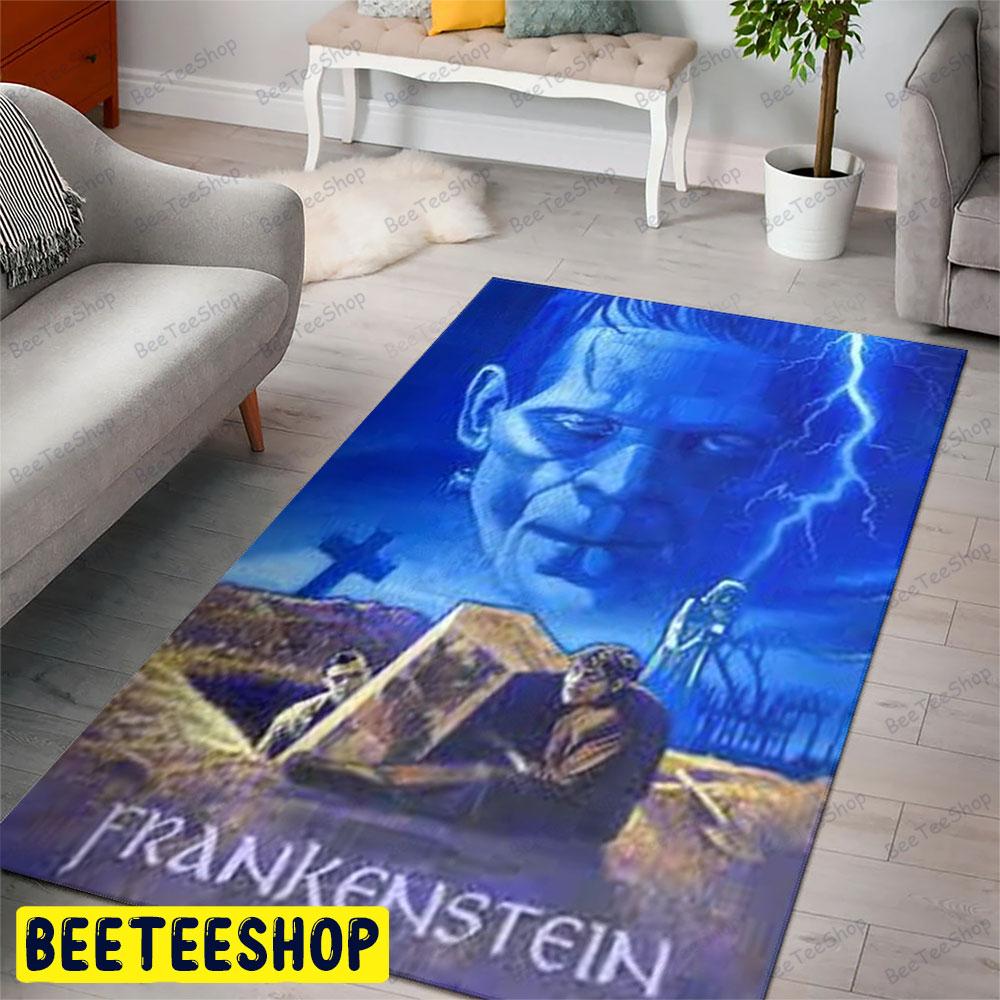 Blue Monster Frankenstein Halloween Beeteeshop Rug Rectangle