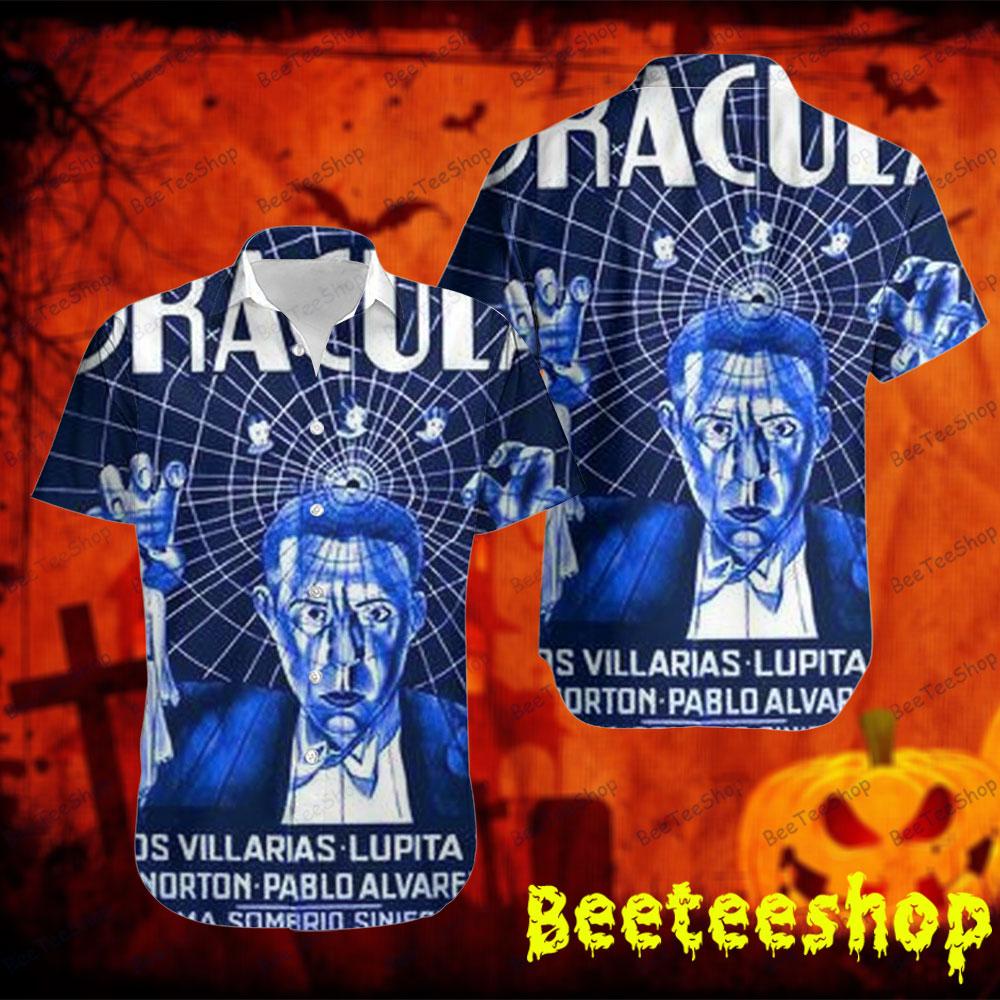 Blue Spiderweb Dracula Halloween Beeteeshop Hawaii Shirt