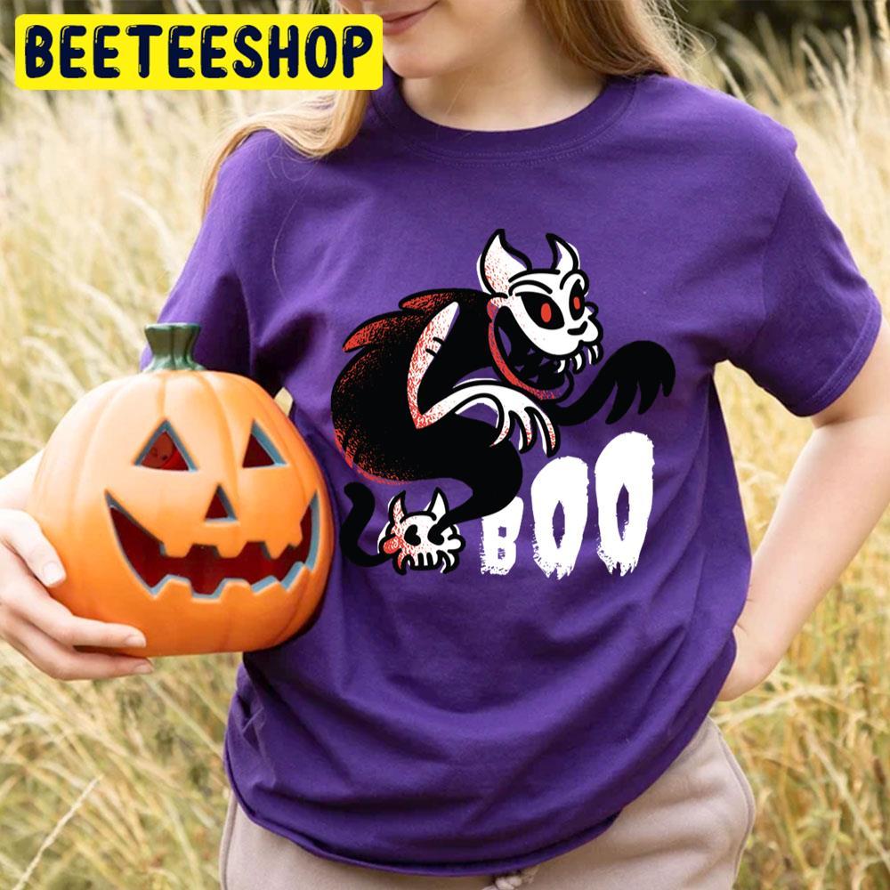 Boo Ghost Cat Halloween Beeteeshop Trending Unisex T-Shirt