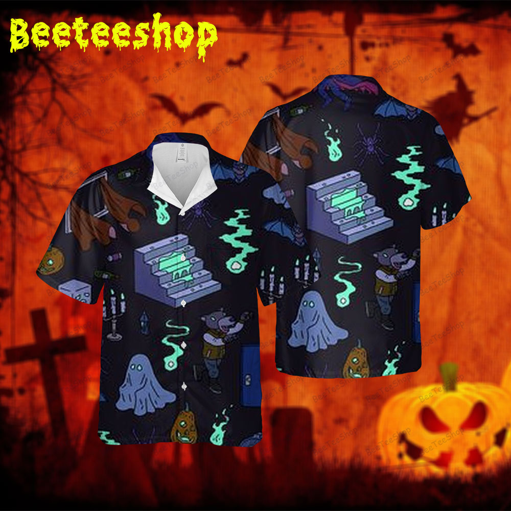 Boos Halloween 10 Spread Collar Hawaii Shirt