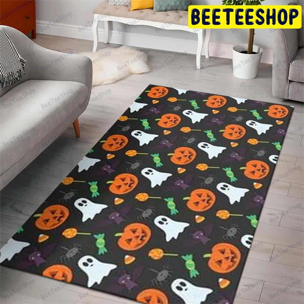 Candy Bats Boos Pumpkins Halloween Pattern Beeteeshop Rug Rectangle