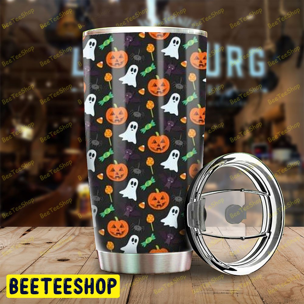 Candy Bats Boos Pumpkins Halloween Pattern Tumbler