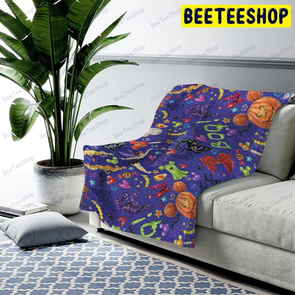 Candy Pumpkins Halloween Pattern 041 Beeteeshop US Cozy Blanket