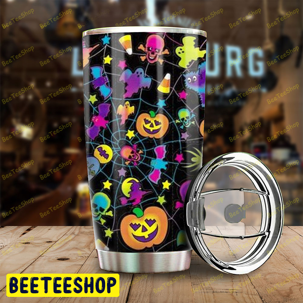 Candy Spiders Pumpkins Halloween Pattern Tumbler