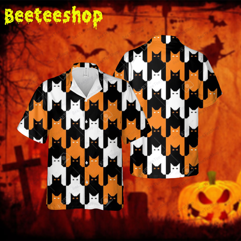 Cats Halloween 034 Spread Collar Hawaii Shirt