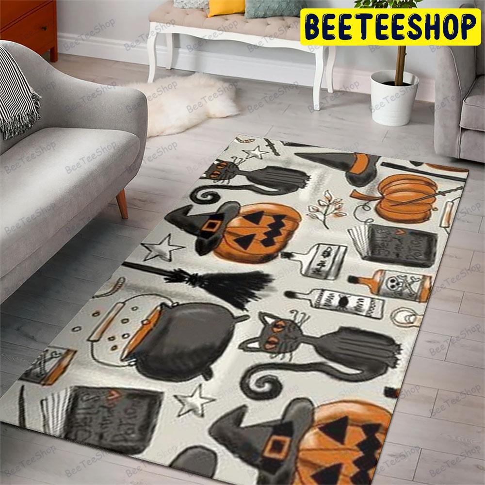 Cats Pumpkins Halloween Pattern 051 Beeteeshop Rug Rectangle