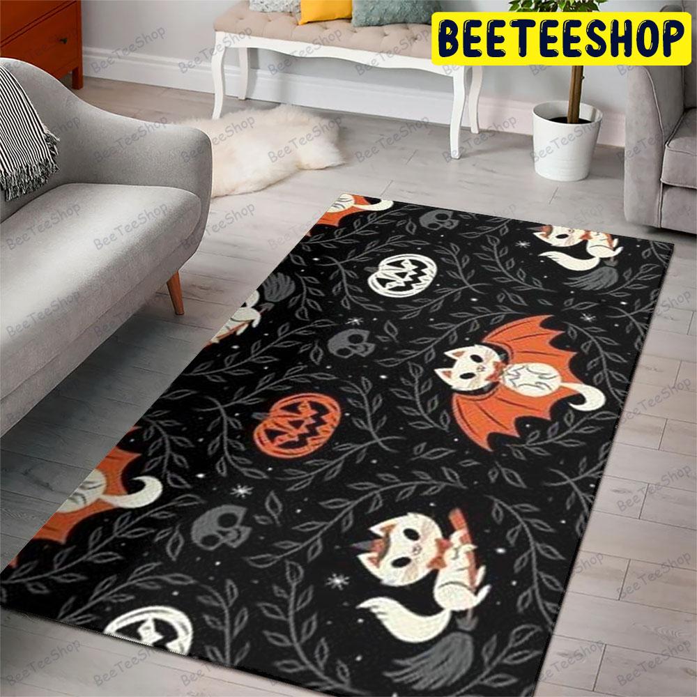 Cats Pumpkins Halloween Pattern 055 Beeteeshop Rug Rectangle