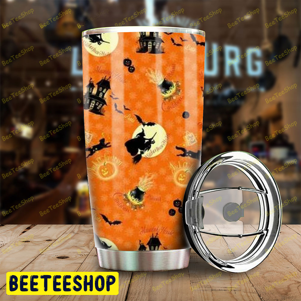 Cats Pumpkins Halloween Pattern 157 Tumbler