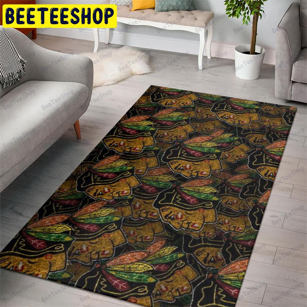 Chicago Blackhawks 24 American Sports Teams Beeteeshop Rug Rectangle